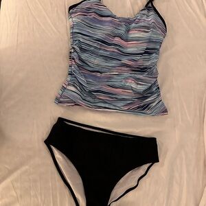 NWT Striped Blue and Pink Women's Swim Set